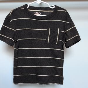 Cat & Jack Charcoal Striped Short Sleeve Tee